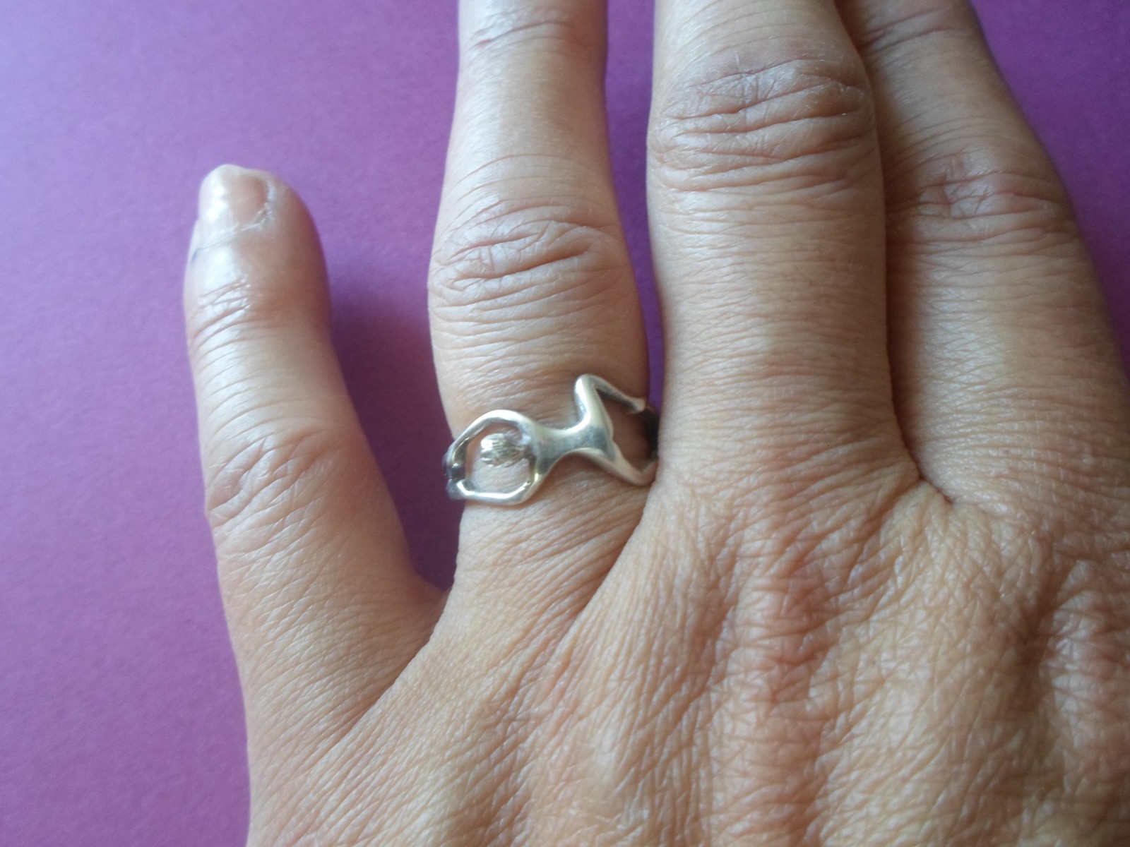 solid silver ring, openwork body, size 56 - image 5