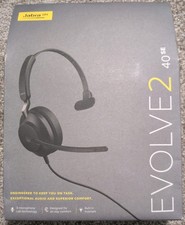 NEW Jabra Evolve 2 40 SE HSC130 Wired Headphones USB-A Stereo Black Noise Isolat