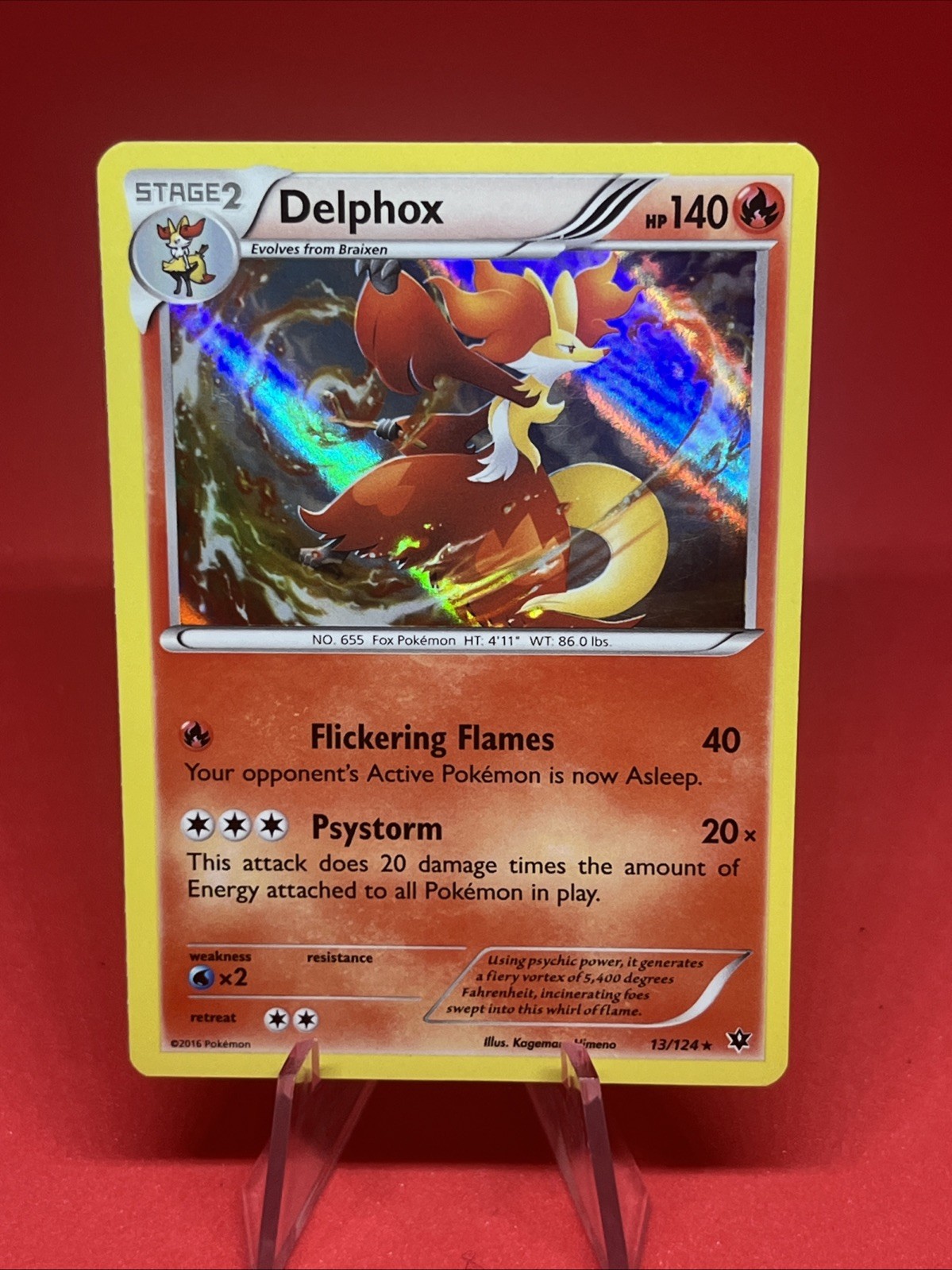 Pokémon Delphox Fates Collide 13/124 Holo Rare - LP