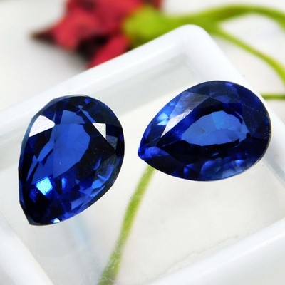 Stunning 13.60 Ct Natural Ceylon Blue Sapphire Certified Pear Cut Gemstone