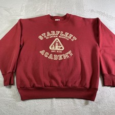 Vintage 1996 Star Trek Starfleet Academy Sweatshirt Mens L Red Hanes 90s