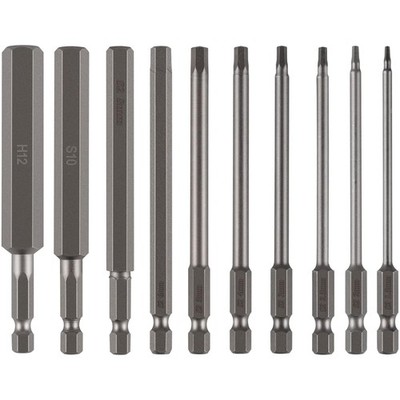Vielseitiger 10er Magnet Bit Satz 100mm, S2 Sechskantschaft für optimale Nutzung