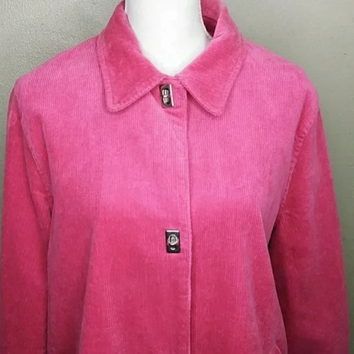 Jones Studio Stretch Corduroy 3/4 Length Coat with Twist Fasteners - L - NWOT - Picture 2 of 9