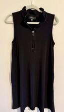 Karen Kane Black Sleeveless Travel Jersey Half Zip Shift Dress Size Large