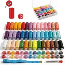 Sewing Thread Kit 72 Pcs 36 Colors Polyester 400 Yards Bobbins Machine Quilting