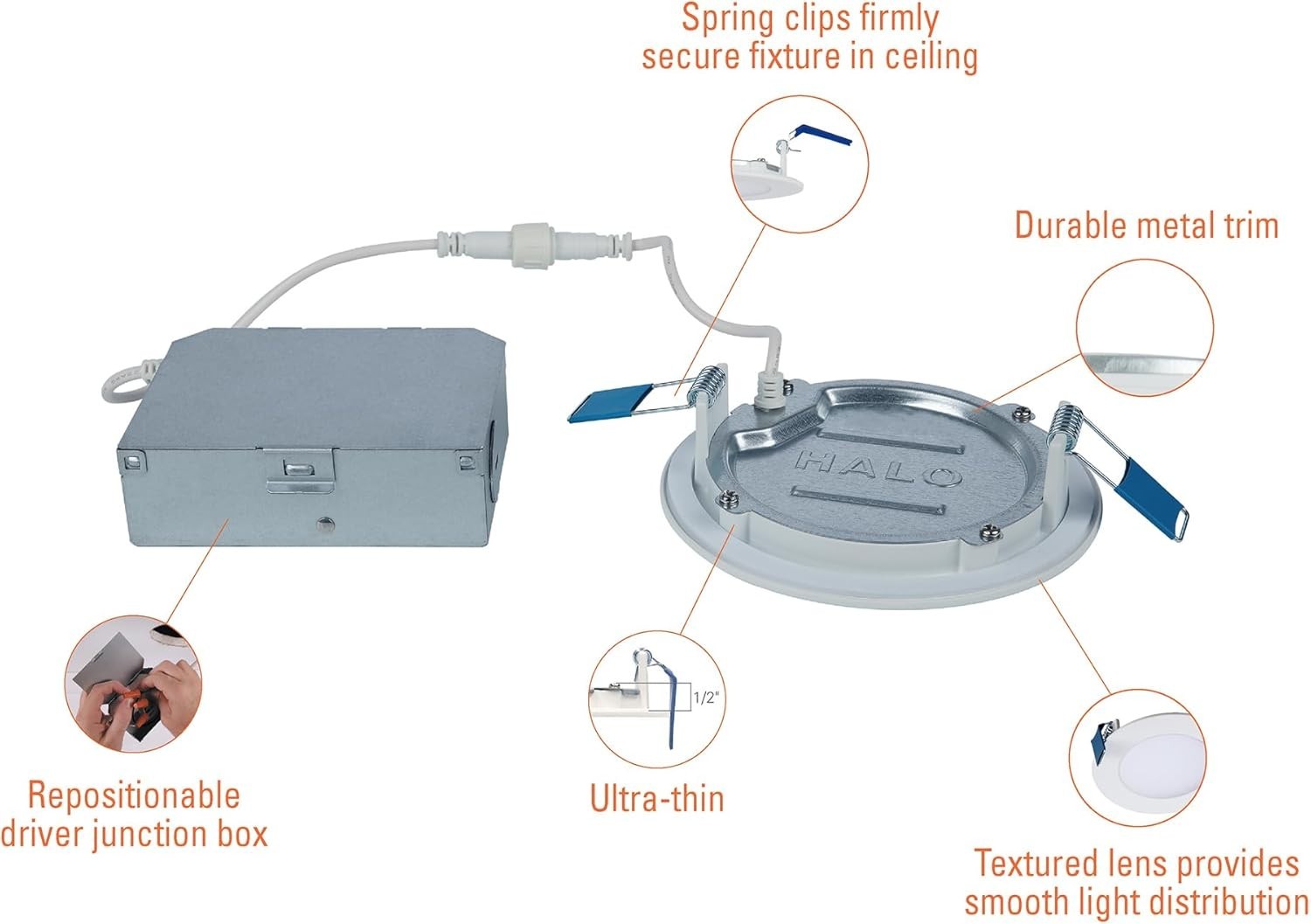 HALO HLBE 4" Ultra-Thin Downlight 3000K Fixed CCT LED Recessed Light 12pc