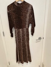 H&M Women’s Brown Midi Dress S – Casual to Evening, Stretchy Comfort