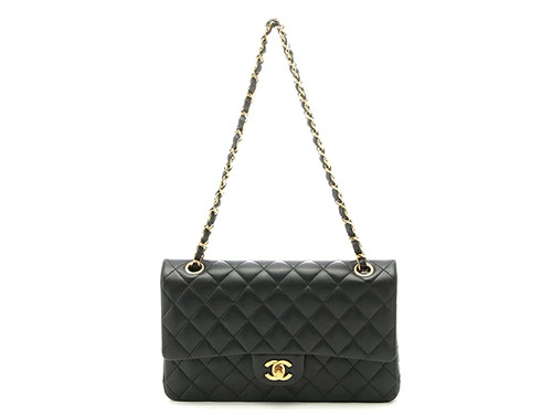 Chanel Matelassé W Flap 25 Bag A01112 Shoulder Bag Quilted Lambskin Black #DB080