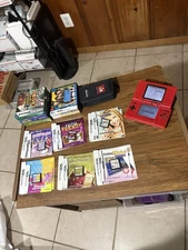 READ! TESTED LAVA RED BUNDLE LOT OEM GBA ORIGINAL Nintendo DS CASE GAMES NTR-001