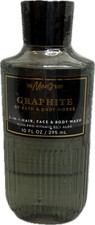 Bath Body Works Men's Graphite 3-in-1 Hair, Face Body Wash 10 Oz FREE Ship