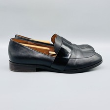 Madewell Shoes Womens 8 Black Leather Matte Elin Penny Loafer Classic Slip On