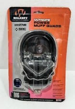 Walker's Game Ear Black Ultimate Power Muff Quads Earmuff - GWP-XPMQB