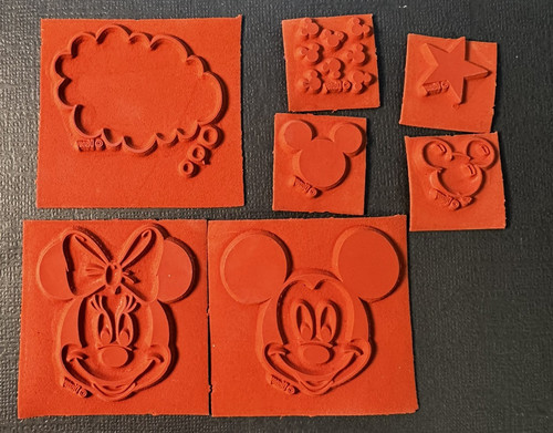 New Disney Mickey & Minnie Mouse Rubber Stamps – Set of 7 Unmounted Stamps