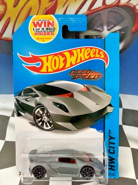 Hot Wheels 2014 HW City: Speed Team 039 Lamborghini Sesto Elemento GRAY TRAP5