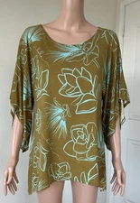 Simply Sisters Lola Hawaiian Women’s Blouse Size XL