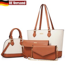 4-teiliges Set Handtasche Damen Schultertasche Handtaschen Tragetasche Tote Bag 