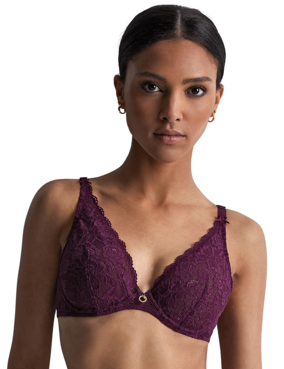 36B Aubade Rosessence Bra Comfort Triangle Plunge Womens Luxury Lingerie HK12-6