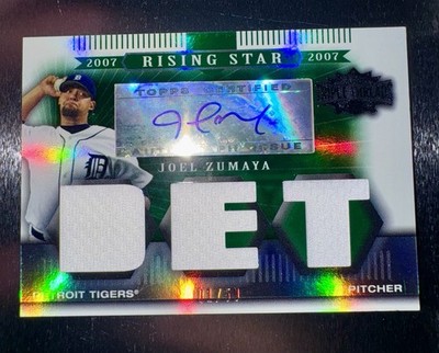 Joel Zumaya 2007 Green Rising Stars Topps Triple Threads Auto/Relic # d 01/50 SP