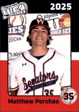 2025 Walters State Senators Juco Cards #28 Matthew Porchas Ladera Ranch CA Card