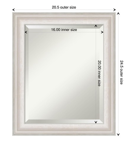 Amanti Art White Wall Mirror 25x21 Trio White Wash Silver Rectangle Bathroom ... - Picture 4 of 6