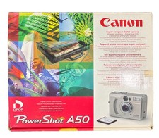 Vintage Canon PowerShot A50 Digital Camera 1.3MP Good Condition UNTESTED AS IS