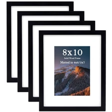 Gallery Wall Picture Frame Set of 4 - 8x10, 5x7, 4x6 Display with Strong Glass