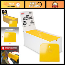 100 Plastic Auto Body Filler Spreaders - Yellow Reusable Tools for Fillers, Putt