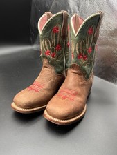 Roper Girls Cactus Is and Tan Cowgirl Boots Size 13
