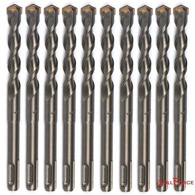10PCS 1/2'' X6'' Drill Bit Set SDS Plus Rotary Hammer Concrete Masonry Carbide Tip