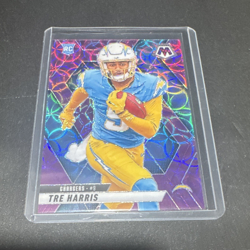 Panini 2025 Mosaic Football Tre Harris Chargers Rookie Purple Scope Prizm #326