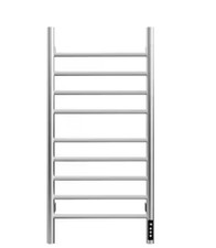 Smart Electric Towel Warmer 9-Bar 150W, LED Screen, Timer  Plug-In in Nickel