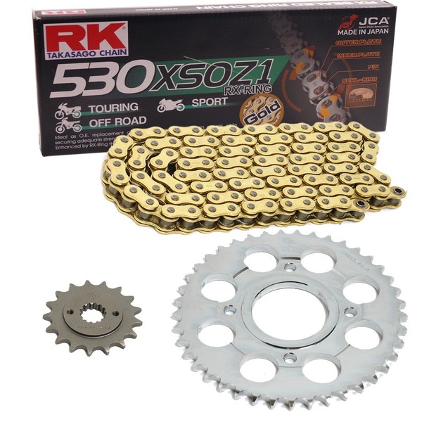 Kettensatz Yamaha FZ6 Fazer 04-09 Kette Rk Gb 530 Xso 118 Offen Gold 16/46-image