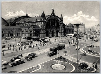 Main Railway Station Frankfurt Germany (6 X 4 in) 1960 Postcard