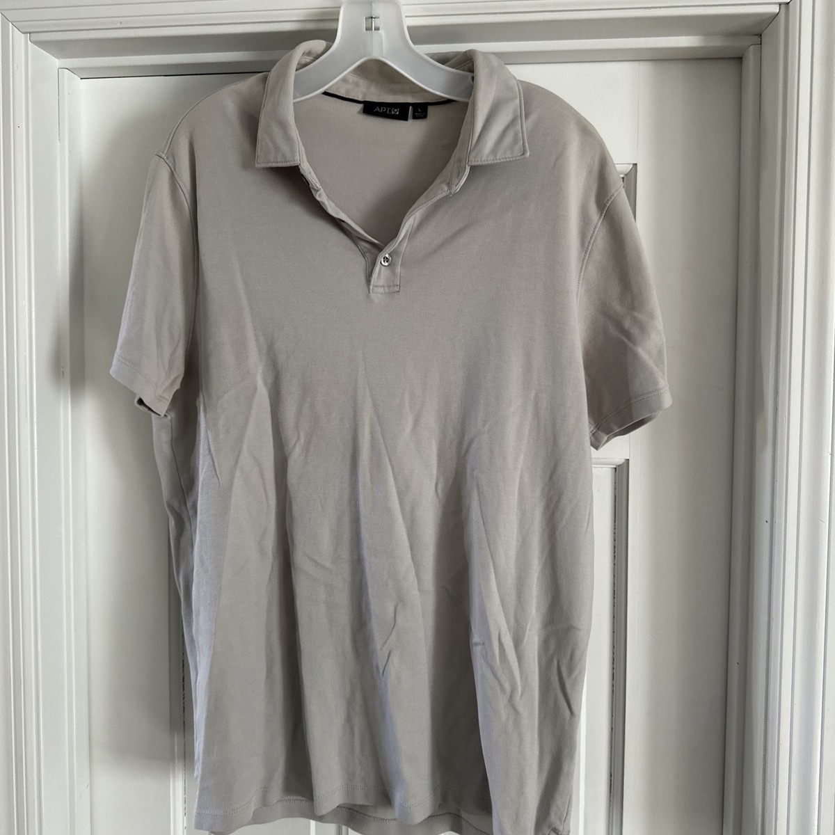 Men's APT 9 Polo Shirt - Gray - Size L - Free Shipping | eBay