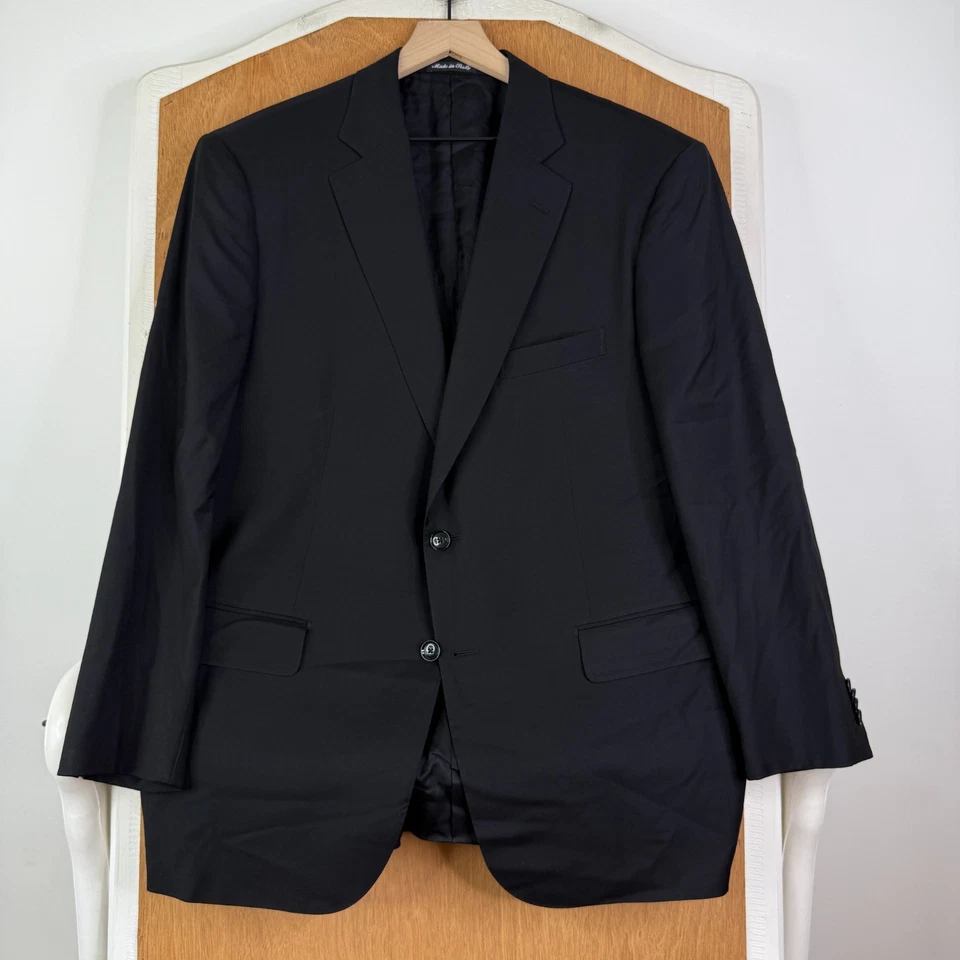 Traje Pal Zileri Para Hombres 46R Negro 2 Botones A Medida Loro Piana Lana Pantalones 36x30 Foto 2 de 4