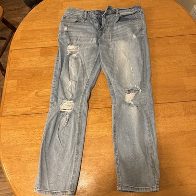 Original Use Slim Taper Jeans 34x30 Distressed Light Wash Denim Mens
