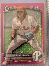 2025 Bowman Chrome Prospects Mega Box Fuchsia Mojo Refractor /299 Aroon Escobar