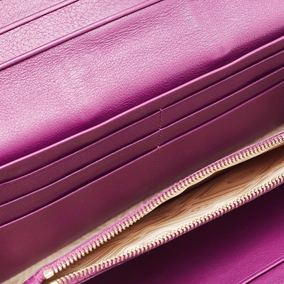 Escada Purple Leather Buckle Flap Clutch - Image 2 of 4