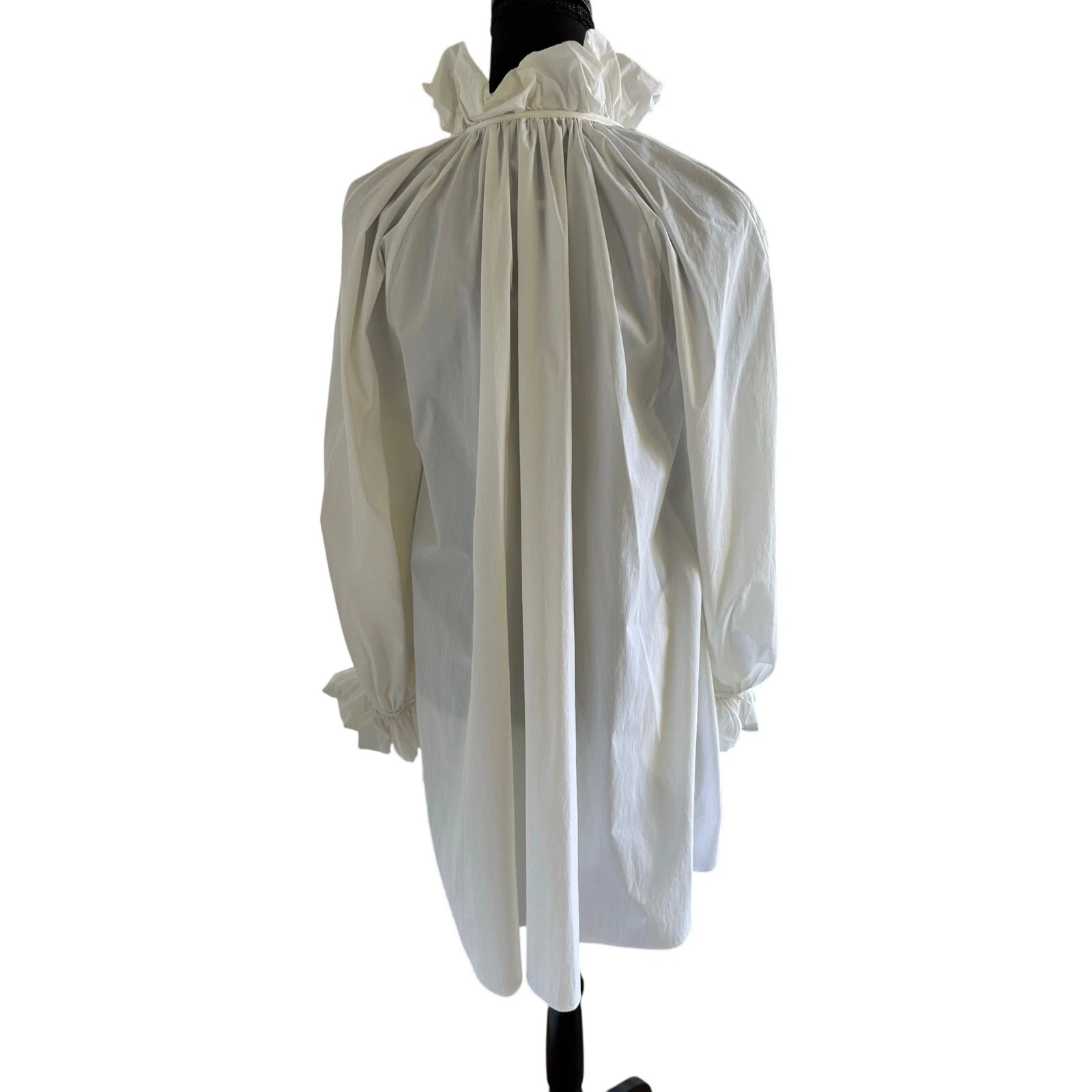 Abito donna Moschino Couture bianco in cotone raccolto taglia US 10