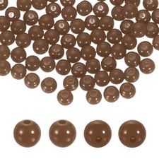 200pcs Deep Brown Acrylic Round Beads 6mm Plastic Resin Loose Bead