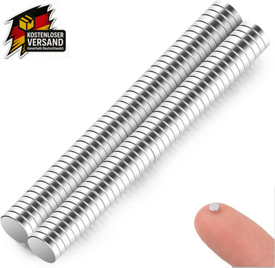 Runde Mini-Neodym Magnete stark für Bastel, Whiteboards, Kühlschränke Set 100 St