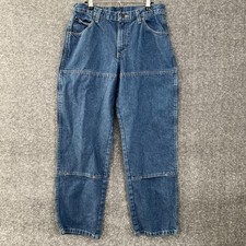 Men S Dickies Denim Blue Jeans Carpenter Double Knee Workwear Pants Size 30X29