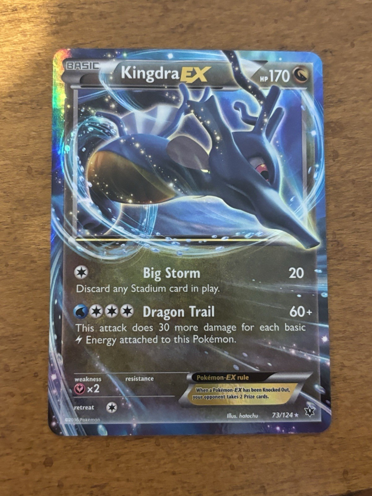 Pokemon Kingdra EX 73/124 Fates Collide Holo NM