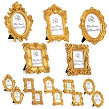 5 Pcs Mini Picture Vintage Frames Tiny Antique Photo Baroque Ornate 1 Gold