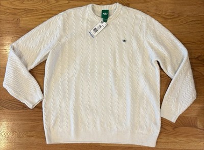 Adidas Originals Cable Knit Sweater Chalk White JN9740  Size XXL Rare $220