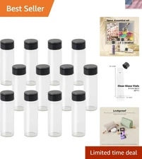 Durable 12ml Mini Glass Vials, Pack of 12 - Ideal for Cosmetics & Essentials