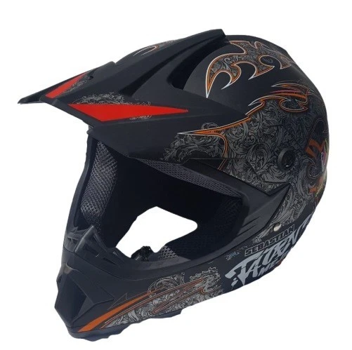 Crosshelm Helm Kinderhelm Motorradhelm Motocross Mejia schwarz matt Motorrad - Bild 2 von 4