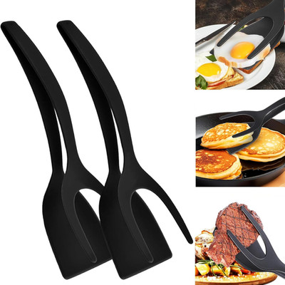 Egg Flipper Spatula Tongs - 2 in 1 Grip and Flip Spatula, Egg Flipper Spatula fo