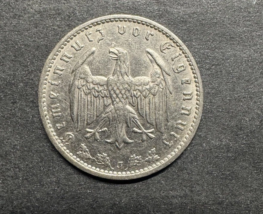 1934 J Germany 1 One Mark Coin Uncommon World Foreign Reich Coin - Image 2 of 3