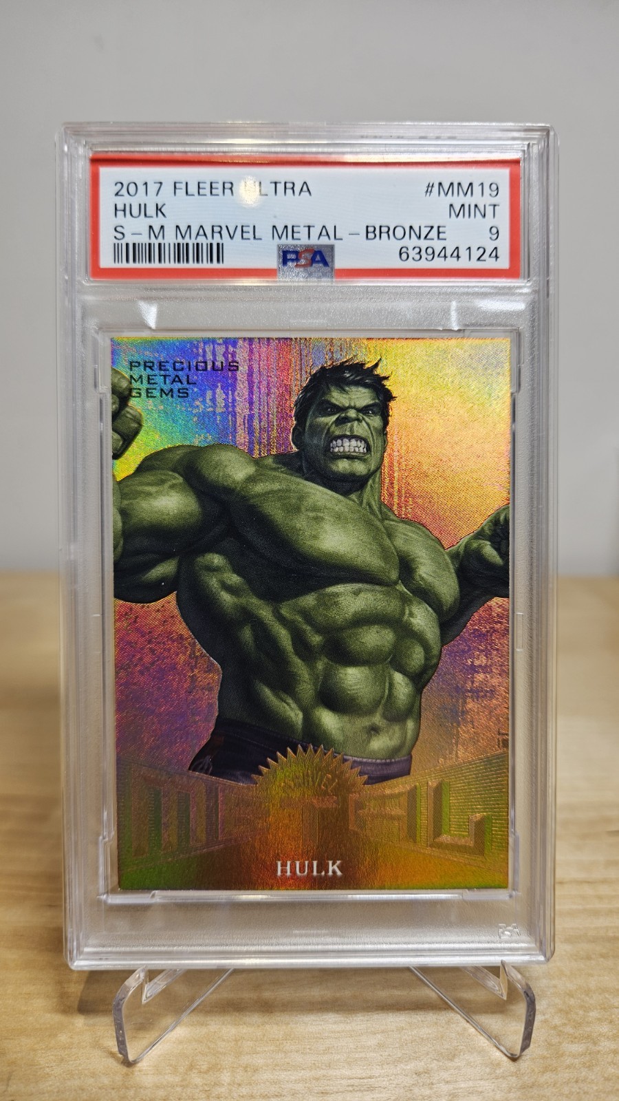 2017 Fleer Ultra Spider-Man Metal BRONZE PMG MM19 HULK PSA 9 /199 MINT